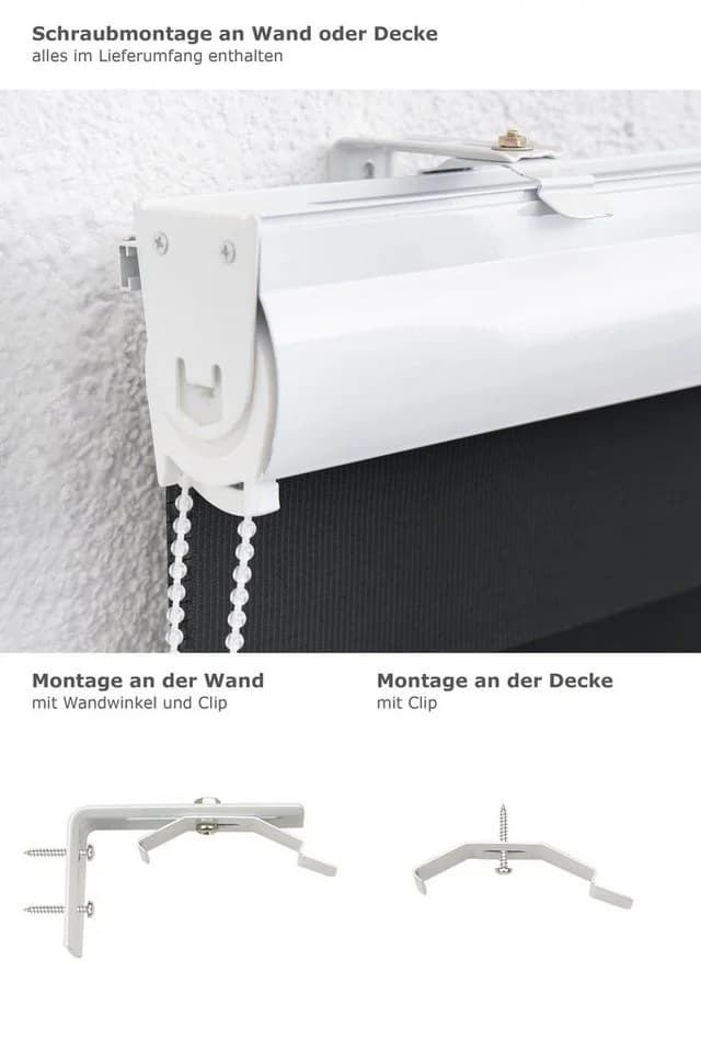 LYSEL® Doppelrollo mit Blende Schwarz blickdicht - Bild 3