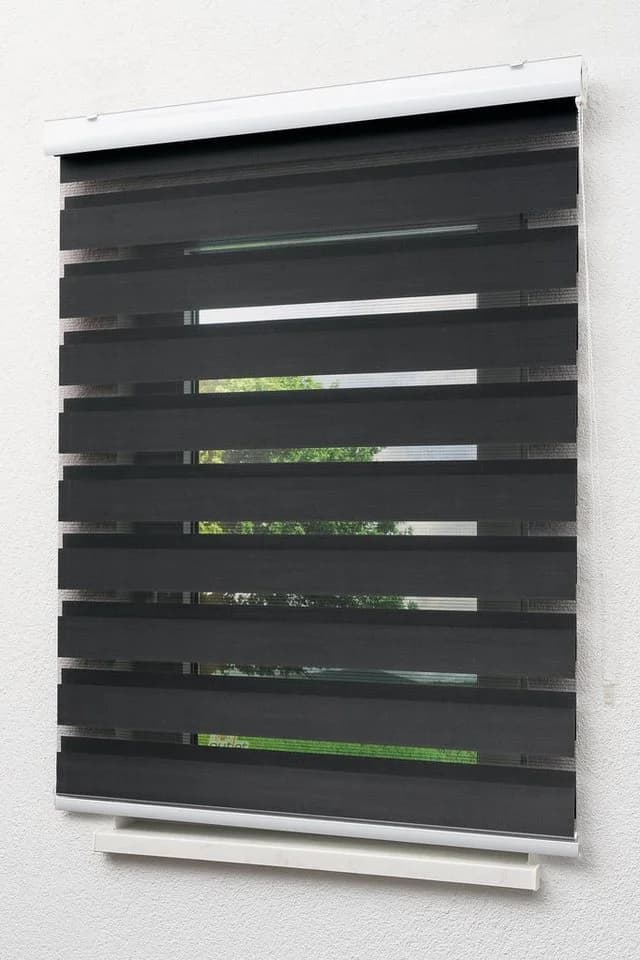 LYSEL® Doppelrollo mit Blende Schwarz blickdicht - Bild 5