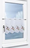 Plauener Spitze® Scheibengardine Schneemann Weihnachtsz. Transparent Bild 1