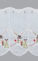 Plauener Spitze® Scheibengardine Schneemann Weihnachtsz. Transparent Bild 3