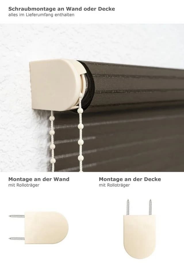 Rollo Basisrollo Holzdekor Streifen Braun LYSEL® Halbtransparent - Bild 3