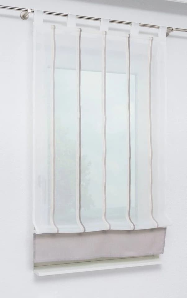 LYSEL Raffrollo Tavira Beige-Braun Transparentes Streifenmuster - Bild 4