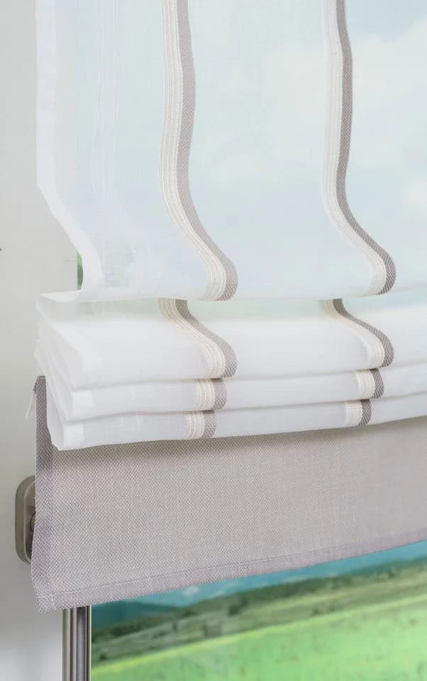 LYSEL Raffrollo Tavira Beige-Braun Transparentes Streifenmuster - Bild 5