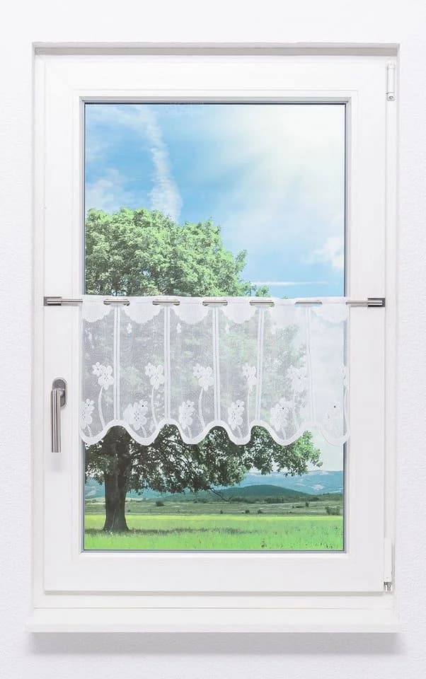 LYSEL® Scheibengardine Schmuckblumen 1 St transparent - Bild 2
