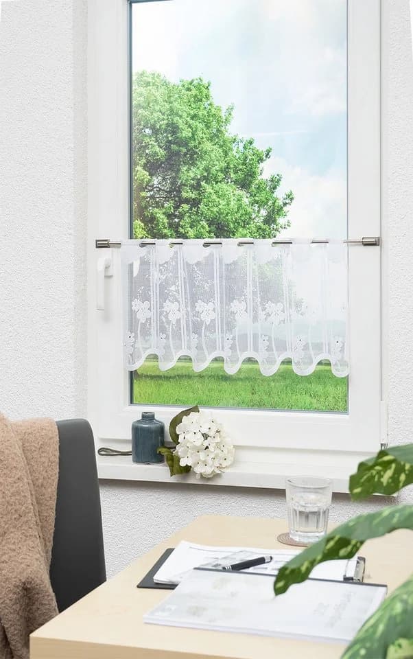 LYSEL® Scheibengardine Schmuckblumen 1 St transparent - Bild 5