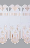 Plauener Spitze® Scheibengardine Perlmuscheln Transparent Beige Bild 3