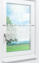 Plauener Spitze® Scheibengardine Blumenspitze Transparent Bild 1
