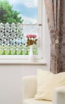 Plauener Spitze® Scheibengardine Kieselsteine Transparent Weiß Bild 1