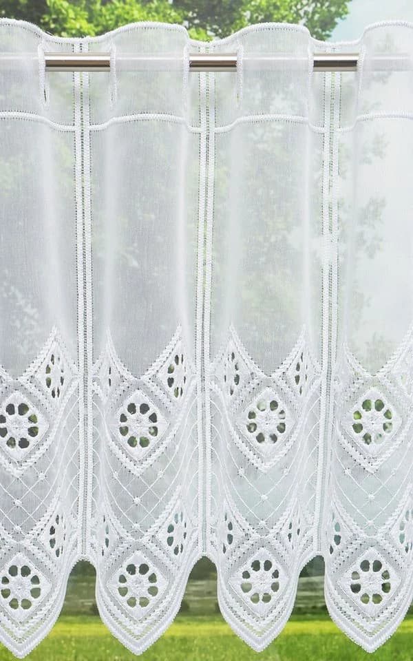 LYSEL® Scheibengardine Rautendesign Transparent Weiß - Bild 4