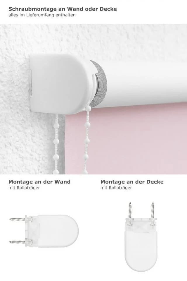 LYSEL® Verdunklungsrollo Rosa Abdunkelnd Wärmeschutz - Bild 3