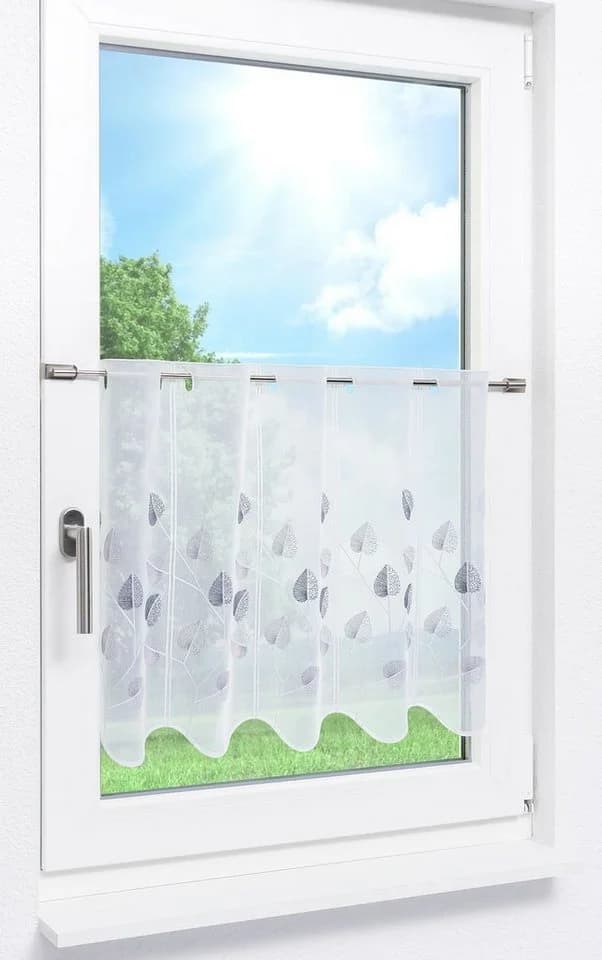 LYSEL® Scheibengardine Designblätter Transparent Polyester