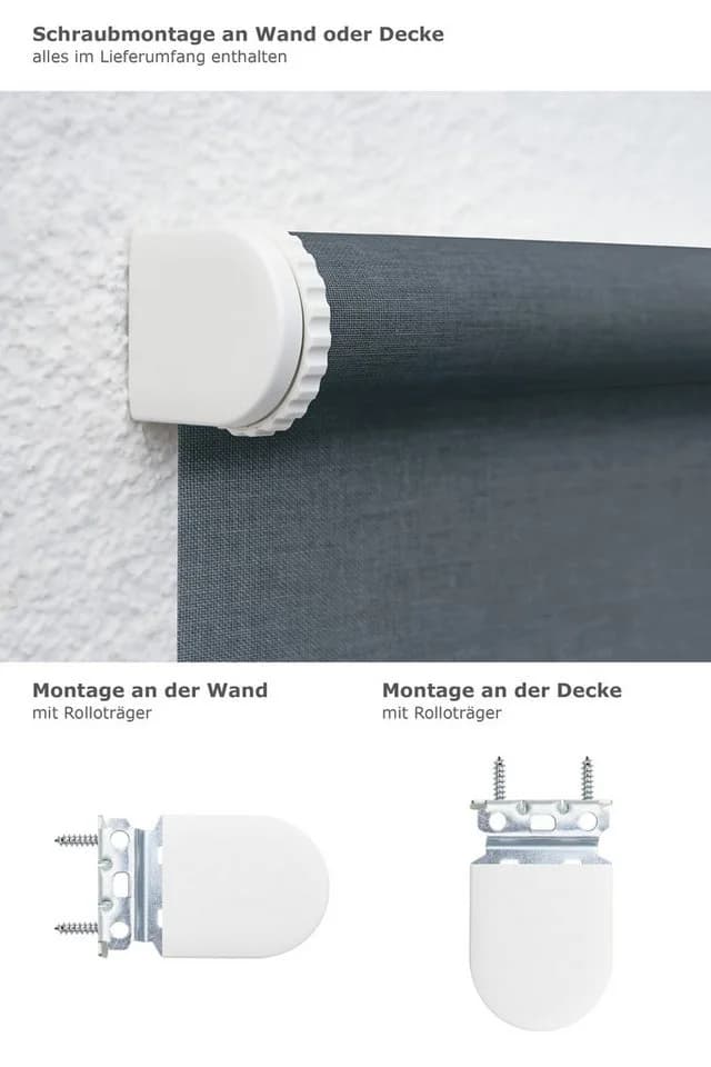 LYSEL® Springrollo Grau Blickdicht Polyester - Bild 3