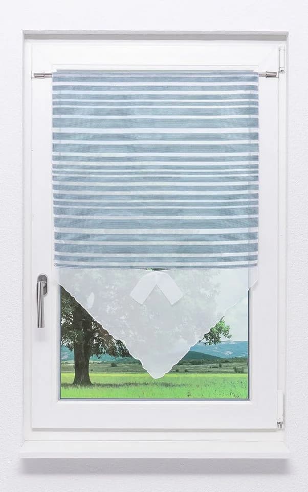 LYSEL® Scheibengardine Streifenglanz Transparent Weiß - Bild 2