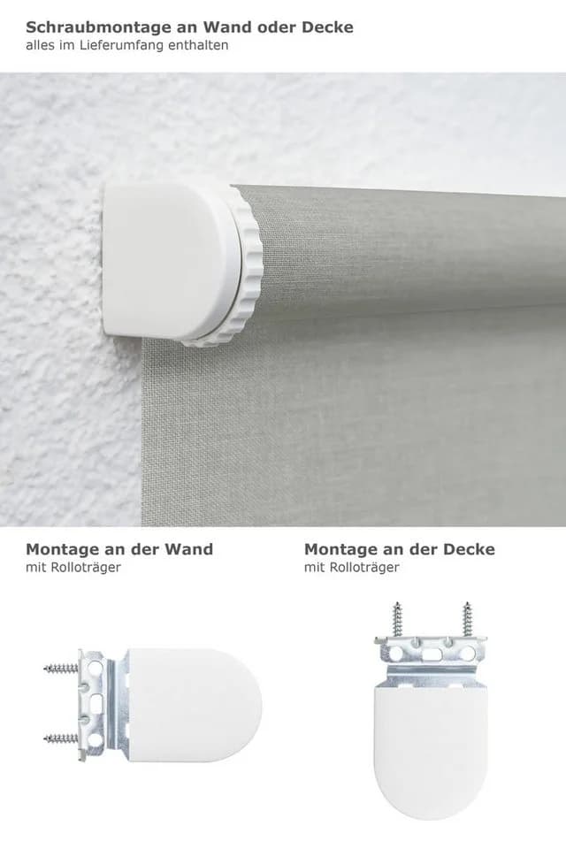 LYSEL® Springrollo Grau Blickdicht Polyester - Bild 3