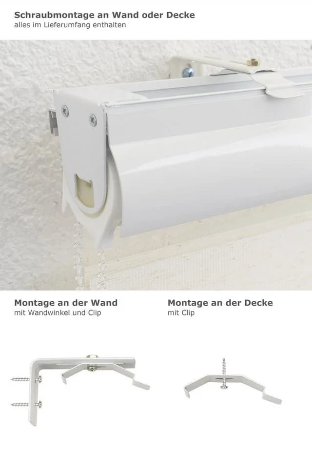 LYSEL® Doppelrollo mit Blende Beige Leinenoptik - Bild 3
