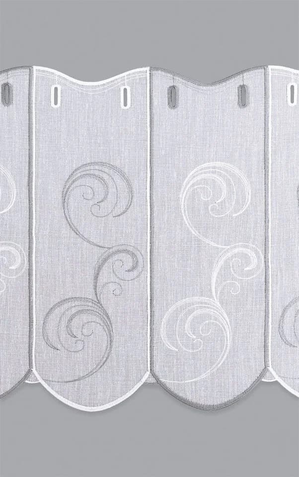 LYSEL® Scheibengardine Ornamente Transparent Grau-Weiß - Bild 3