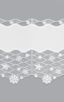 Plauener Spitze® Scheibengardine Blütenmeer Weiß Transparent Bild 3