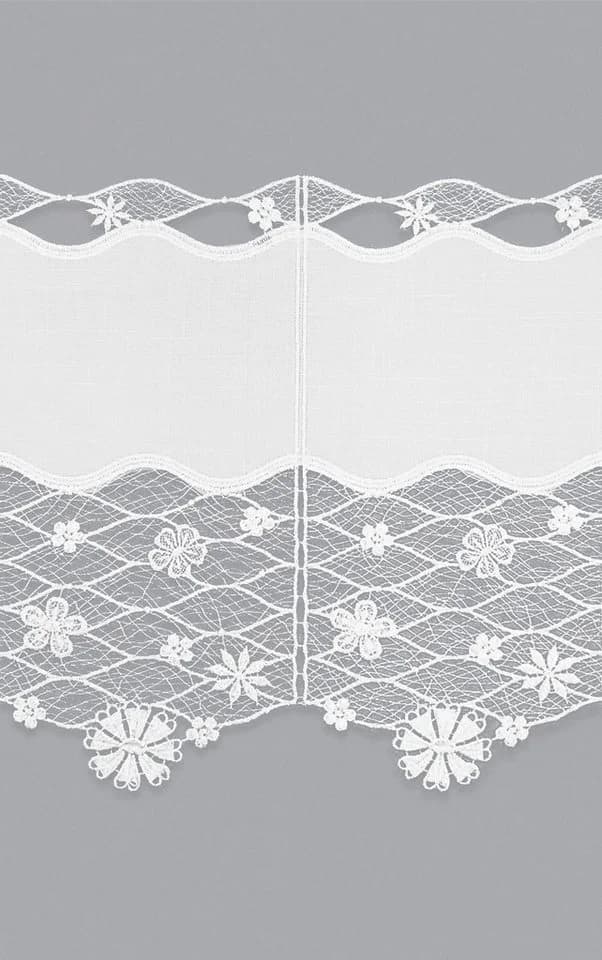Plauener Spitze® Scheibengardine Blütenmeer Weiß Transparent - Bild 3