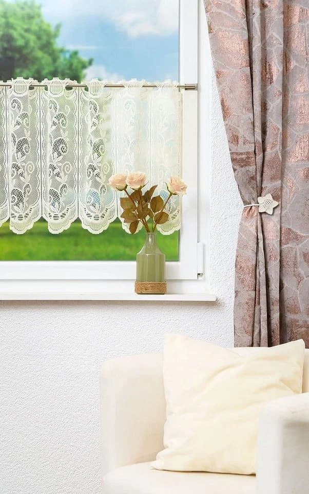 LYSEL® Scheibengardine Ranke Transparent Jacquard Muster