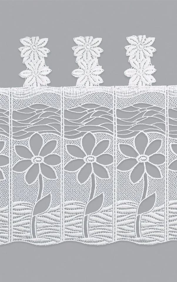 Plauener Spitze® Scheibengardine Blüte Transparent Floral - Bild 3