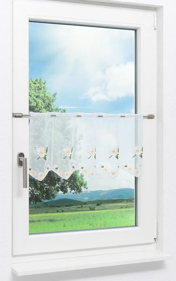 Plauener Spitze® Scheibengardine Flora 1 St transparent