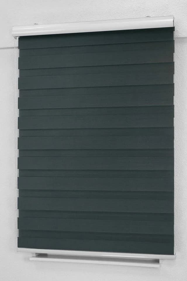 LYSEL® Doppelrollo Schwarzgrau blickdicht mit Blende - Bild 4