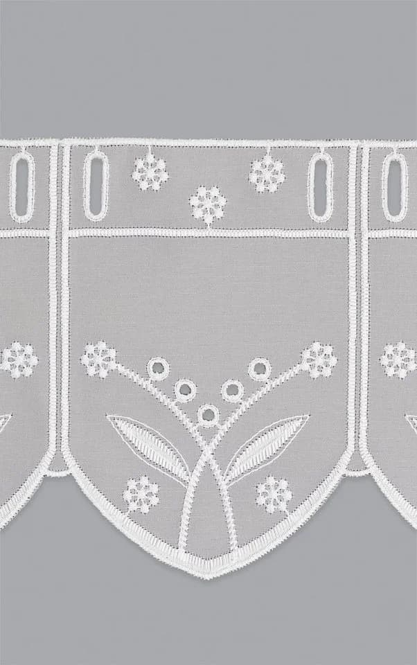 LYSEL® Scheibengardine Blümchenpaar Transparent Weiß - Bild 3