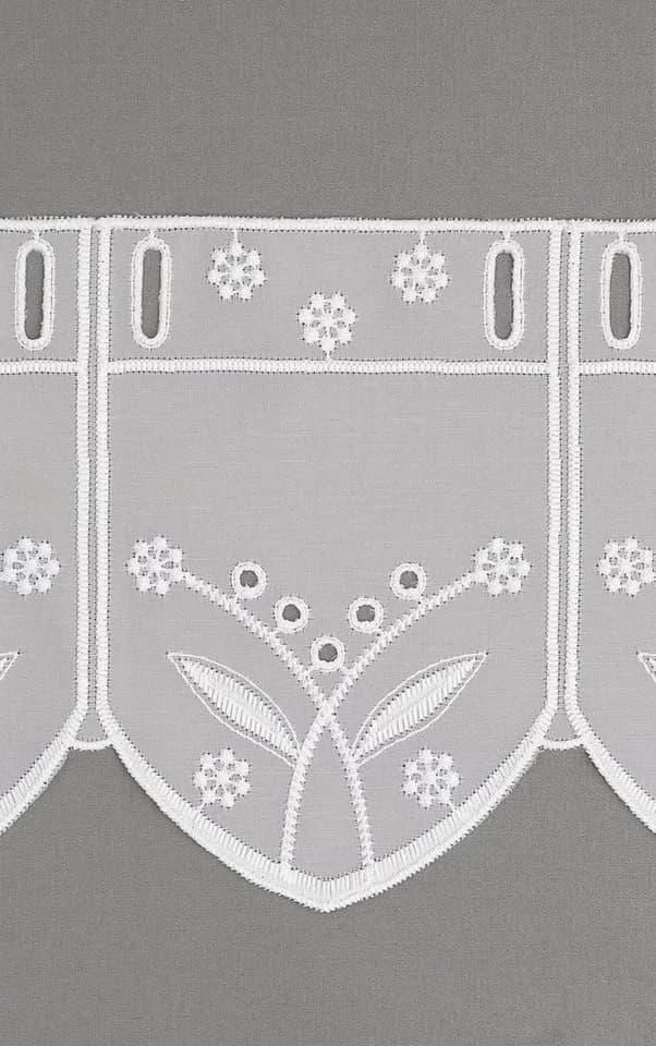 LYSEL® Scheibengardine Blümchenpaar Transparent Weiß - Bild 5