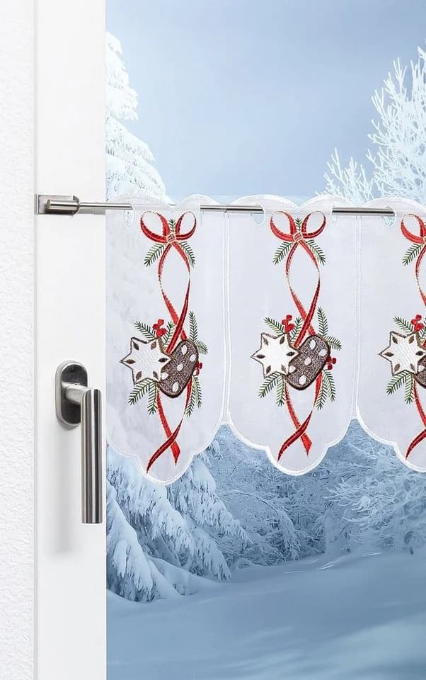 Plauener Spitze® Scheibengardine Lebkuchen transparent - Bild 4