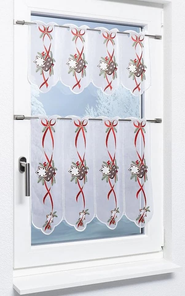Plauener Spitze® Scheibengardine Lebkuchen transparent - Bild 5