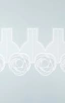 Plauener Spitze® Scheibengardine Circles Weiß Transparent Flaschenform Bild 5