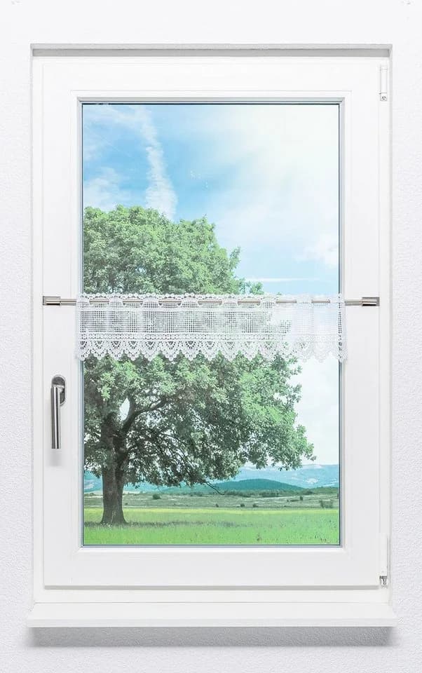 LYSEL® Scheibengardine Rustika Weiß Transparent Polyester - Bild 2