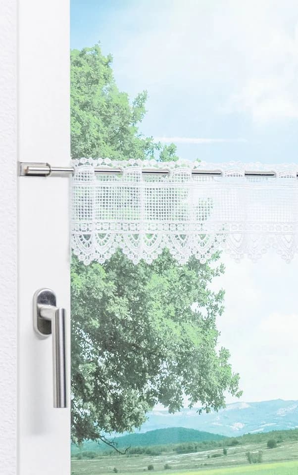 LYSEL® Scheibengardine Rustika Weiß Transparent Polyester - Bild 4