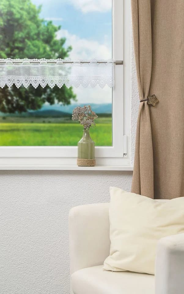LYSEL® Scheibengardine Rustika Weiß Transparent Polyester - Bild 5