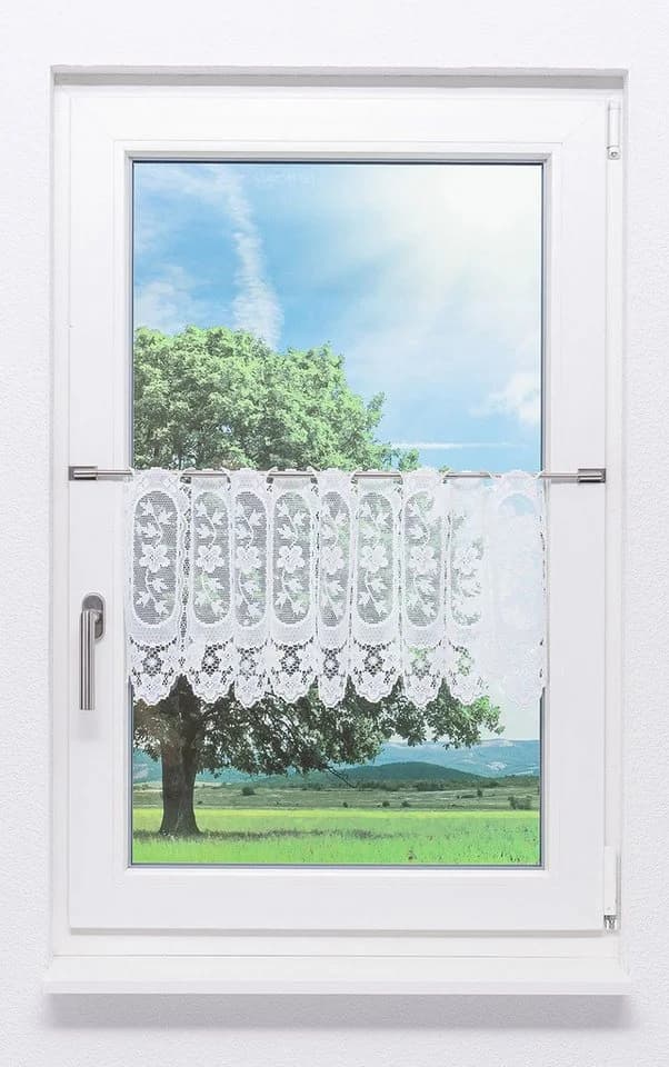 LYSEL® Scheibengardine Blumenliane Transparent Rasterstickerei - Bild 2
