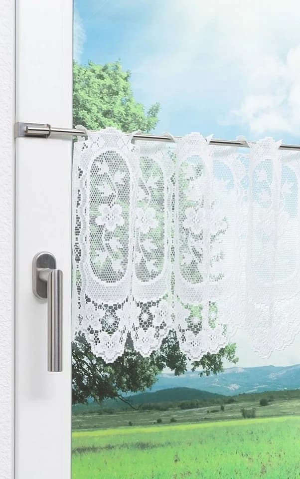 LYSEL® Scheibengardine Blumenliane Transparent Rasterstickerei - Bild 4
