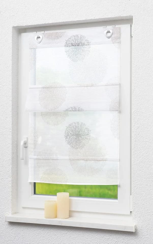 LYSEL® Raffrollo Chip Grau Blumenmuster Magnetleiste - Bild 2