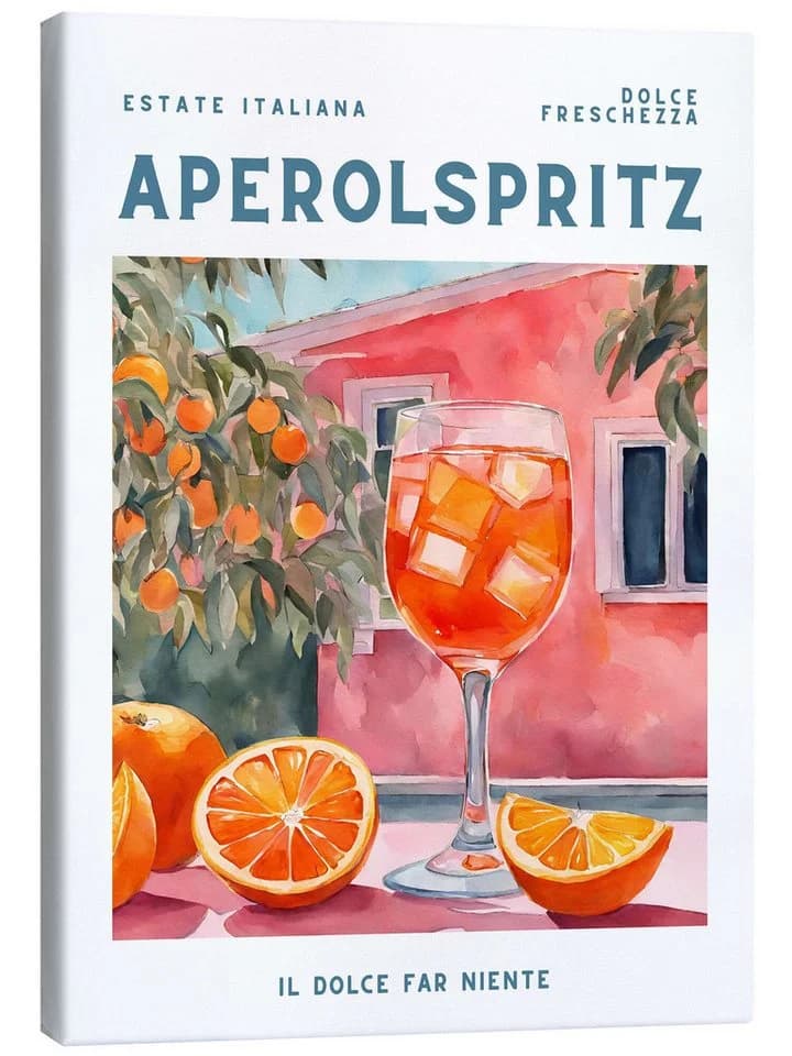 Posterlounge Leinwandbild Estate Italiana Aperol Spritz Rosa - Bild 2
