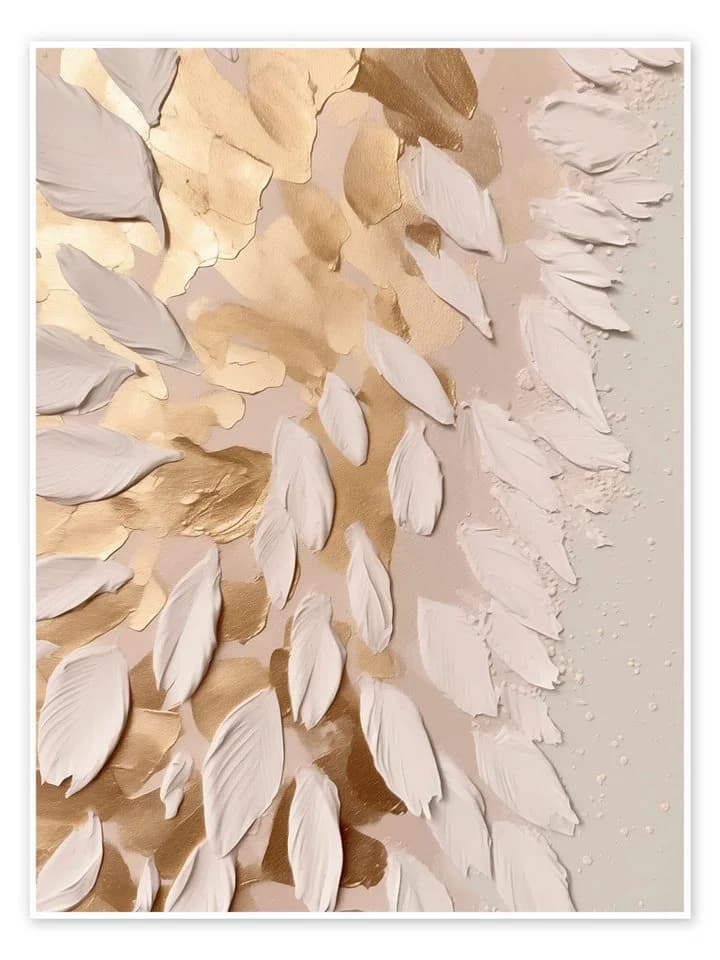 Posterlounge Poster Halo Feathers in Gold I Bella Eve Gold Beige - Bild 2