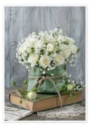 Posterlounge Wandbild Weiße Rosen und ein Buch Bild 2