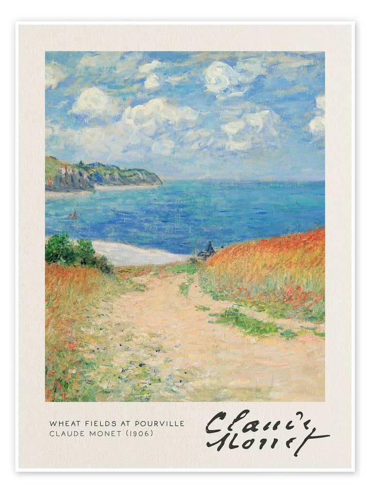 Posterlounge Wandbild Path in the Wheat Fields at Pourville Poster - Bild 2