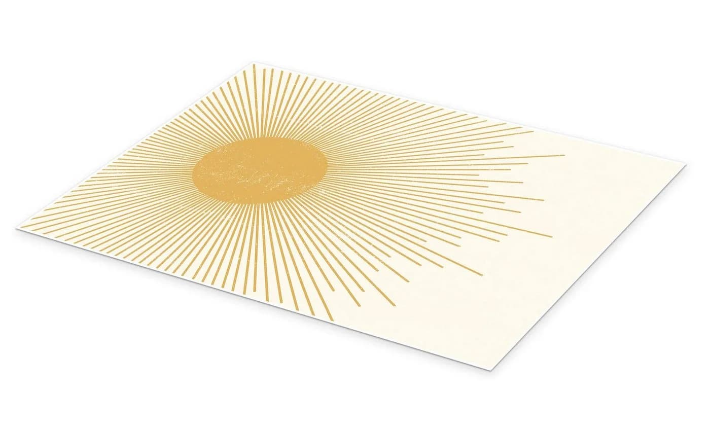 Posterlounge Poster Minimalistische Sonne Rosa Olga Telnova