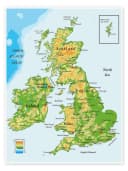 Posterlounge Wandbild Topografische Karte Großbritannien & Irland Bild 2