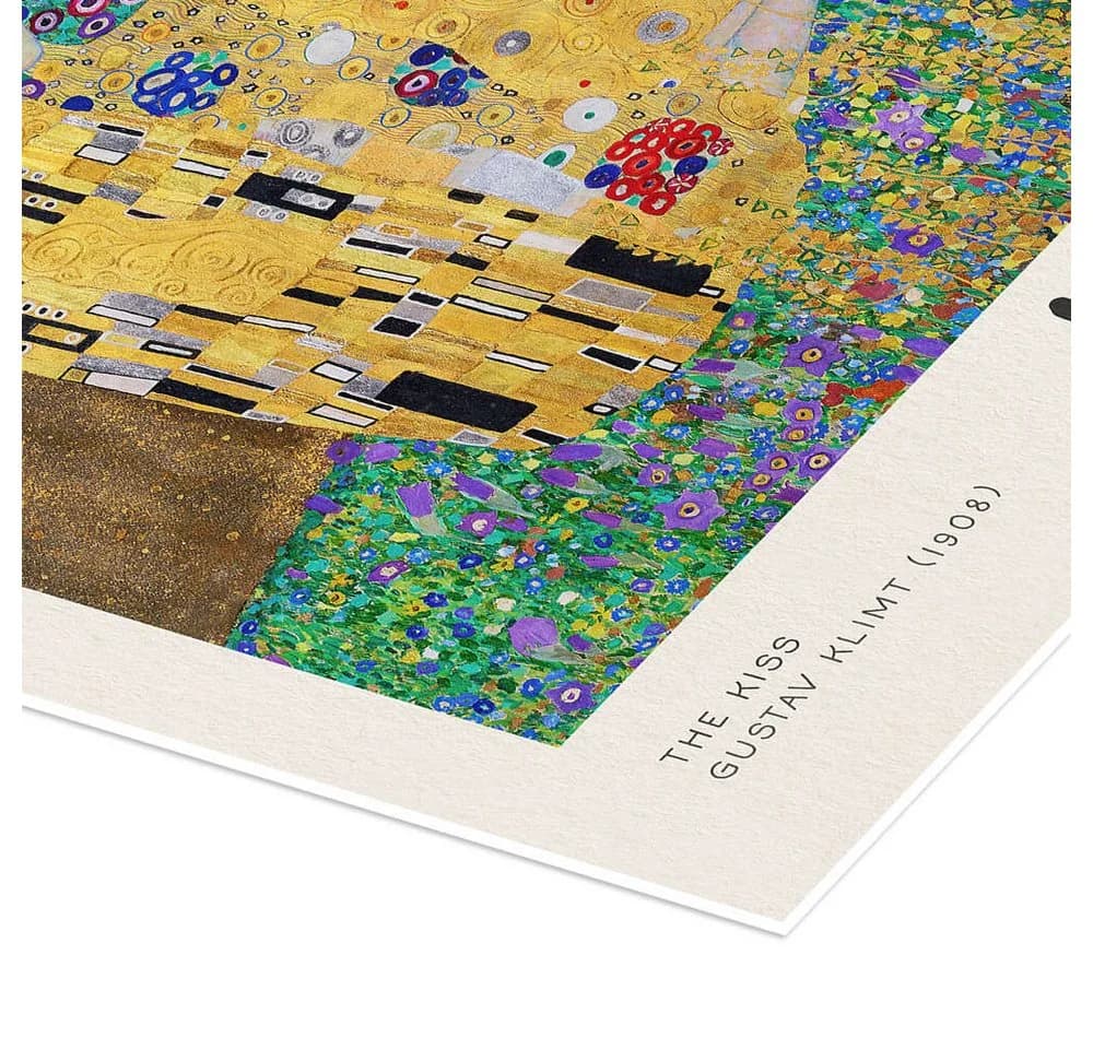 Posterlounge Wandbild The Kiss Gustav Klimt Poster goldfarben - Bild 3