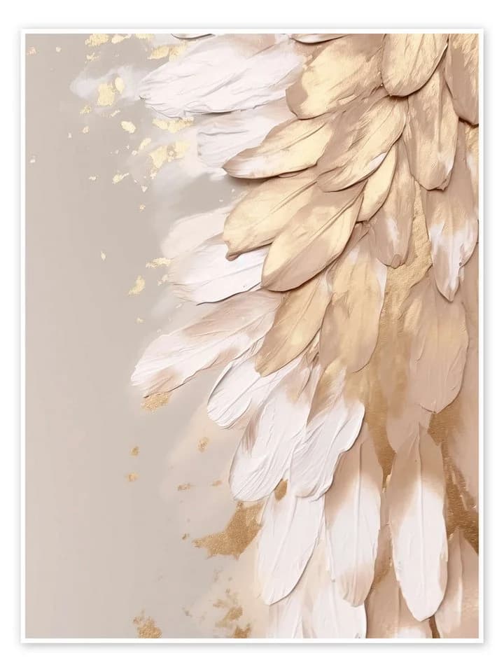 Posterlounge Wandbild Halo Feathers in Gold II Poster Rosa Gold - Bild 2