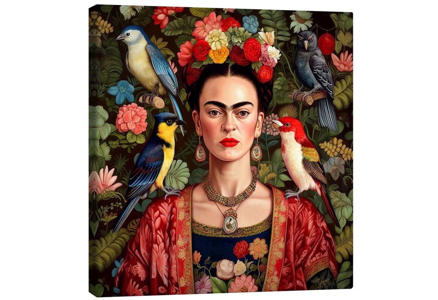 Posterlounge Leinwandbild Frida Kahlo mit exotischen Vögeln - Bild 2