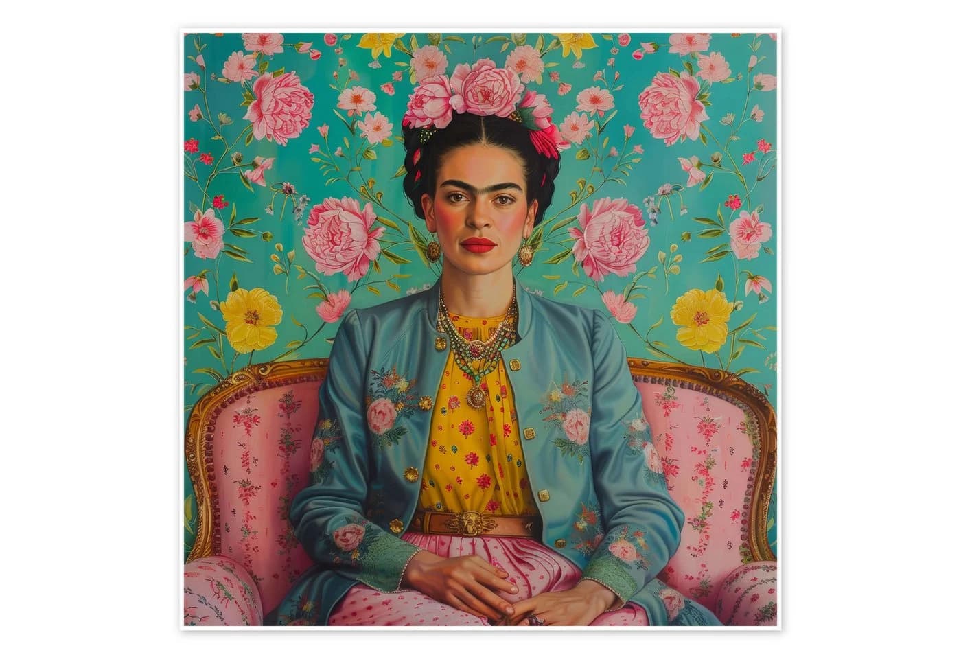 Posterlounge Wandbild Frida Kahlo auf dem Sofa DejaReve - Bild 2