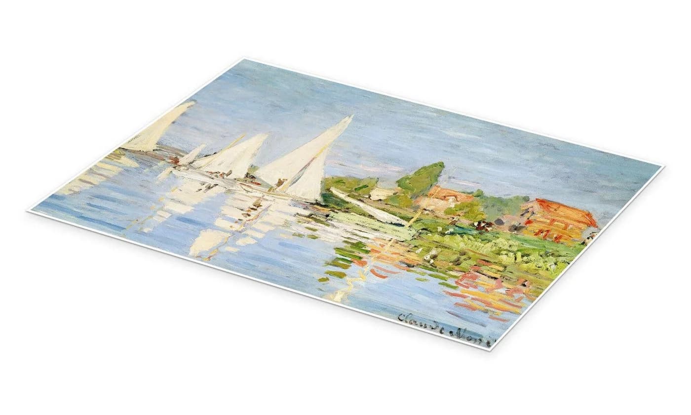 Posterlounge Wandbild Regattaboote in Argenteuil Poster