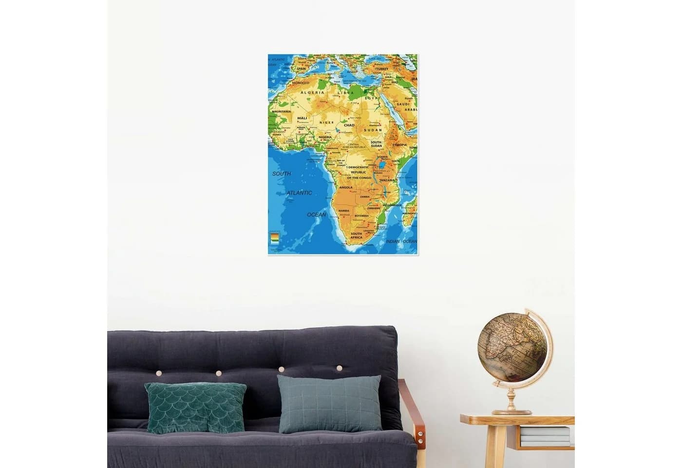 Posterlounge Wandbild Afrika Topografische Karte Englisch I Poster - Bild 4