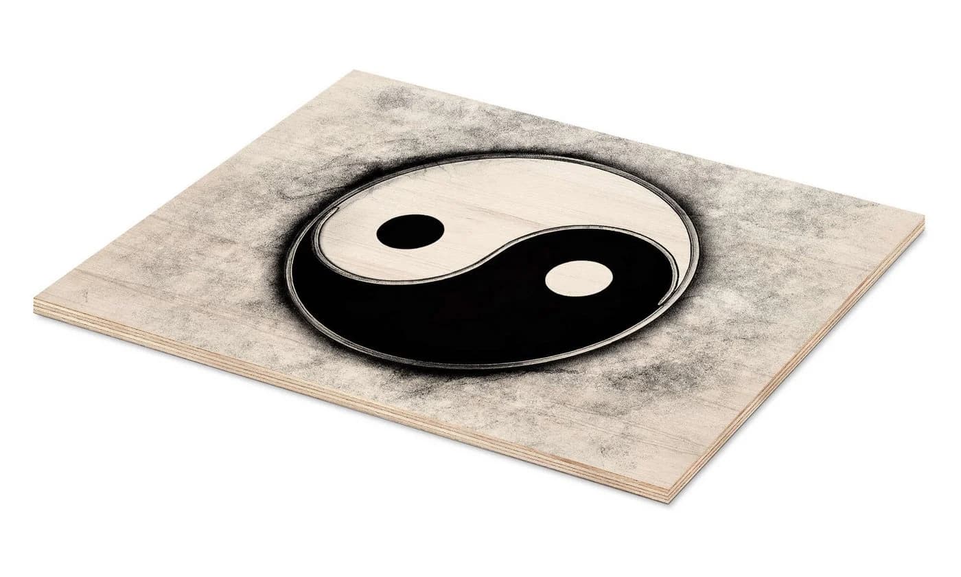 Posterlounge Wandbild Yin und Yang Holzbild